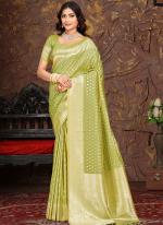 Cotton Silk Green Festival Wear Weaving Saree